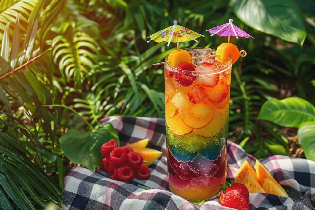 Cocktail multicolore arc-en-ciel pour enfants : recette facile et amusante à réaliser en famille